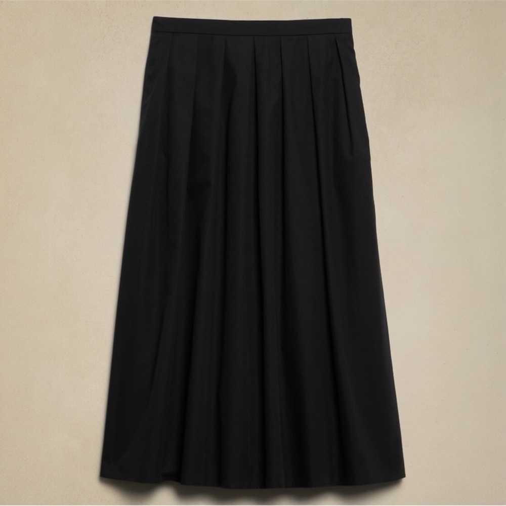 NWT Banana Republic POPLIN PLEATED MIDI SKIRT - Picture 4 of 4